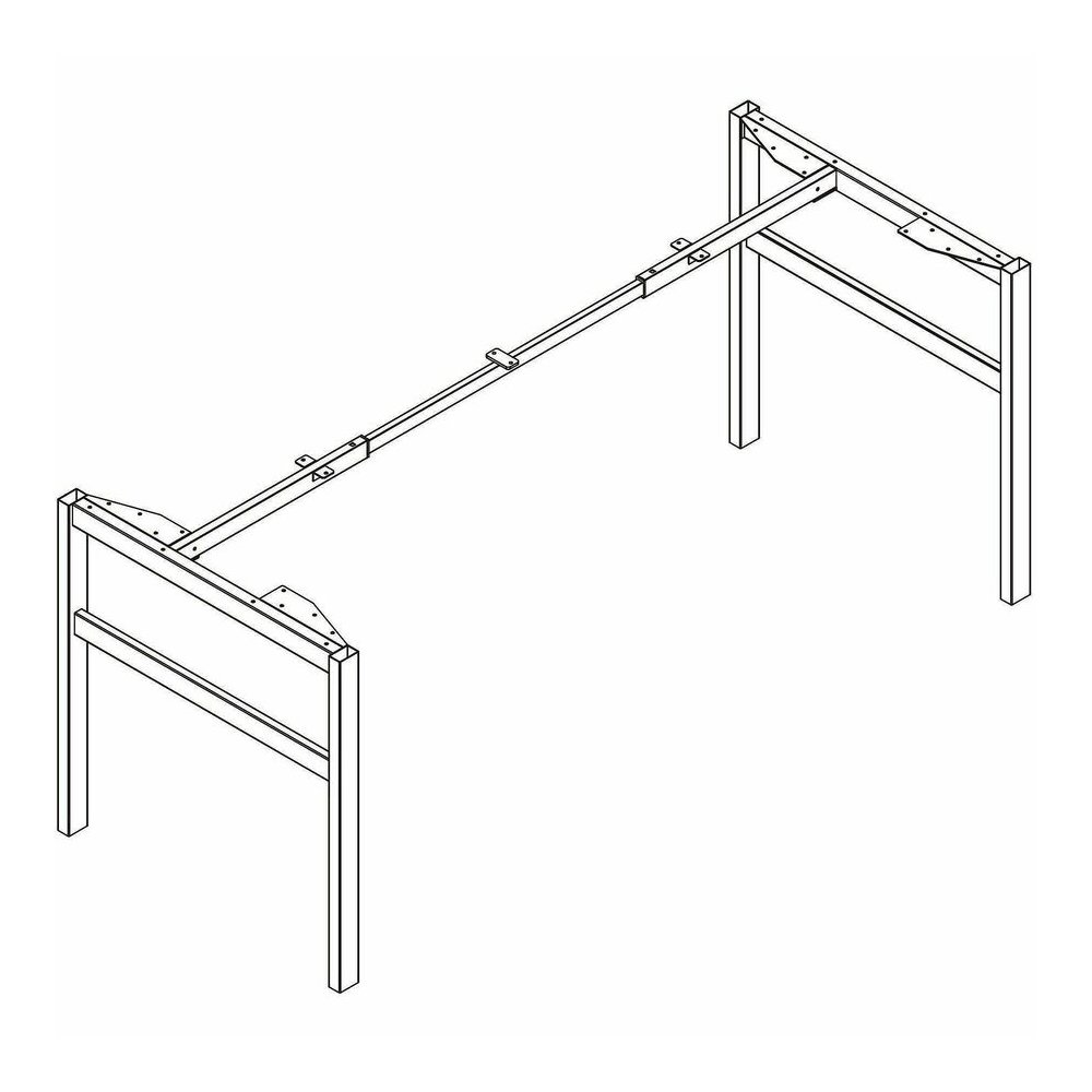 Lorell Table Base - Powder Coated H-shaped, Black Base - 28.50" Height x 71.60" Width x 29.10" Depth - Metal Base Material - 1 Each. Picture 8