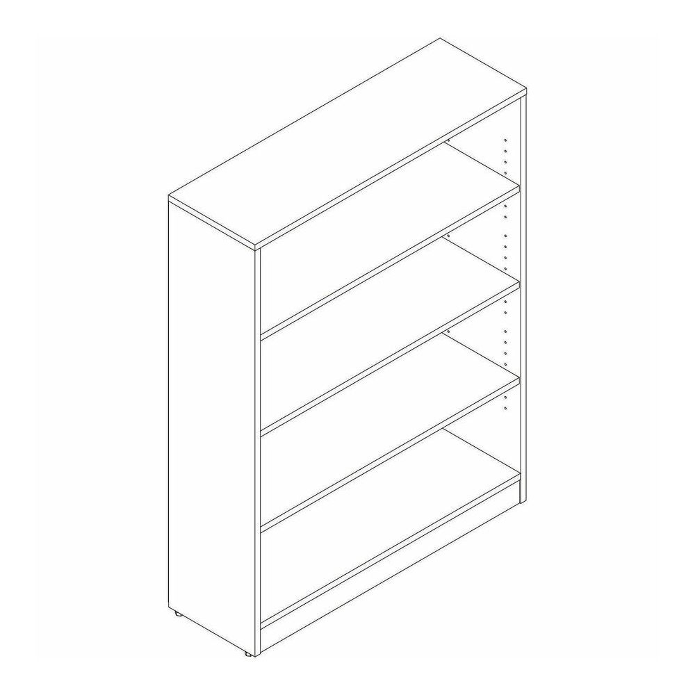 Lorell Sturdy 4-Shelf Bookcase - 4 x Shelf(ves) - Modern Elm - Assembly Required. Picture 7