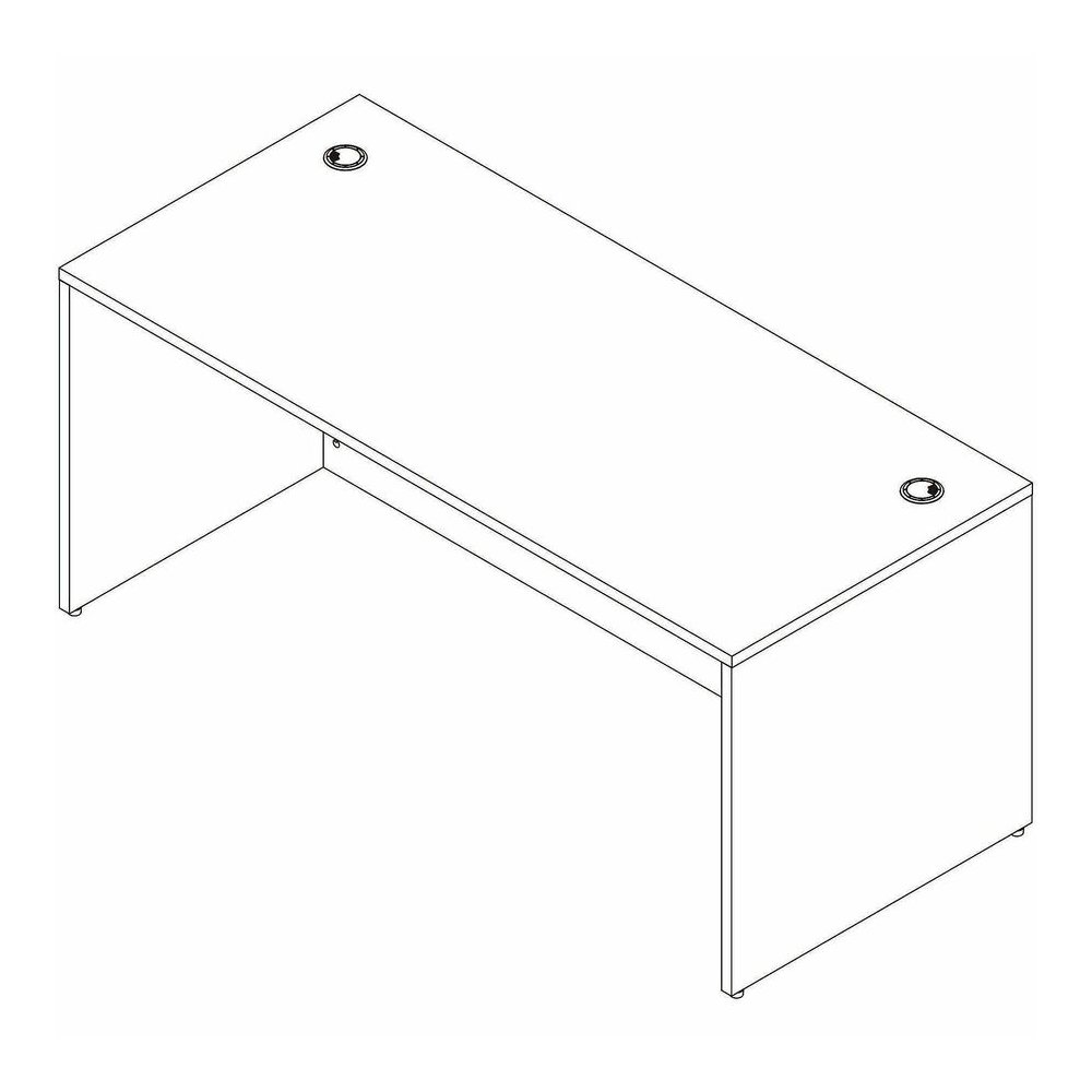 Lorell Essentials Retangular Desk Shell - 29.50" Height x 70.90" Width x 35.40" Depth - Assembly Required - Modern Elm - 1 Each. Picture 7
