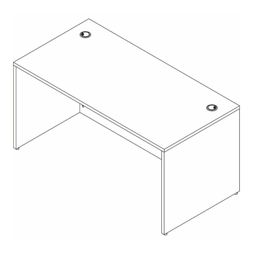 Lorell Essentials Retangular Desk Shell - Assembly Required - Modern Elm - 1 Each. Picture 7