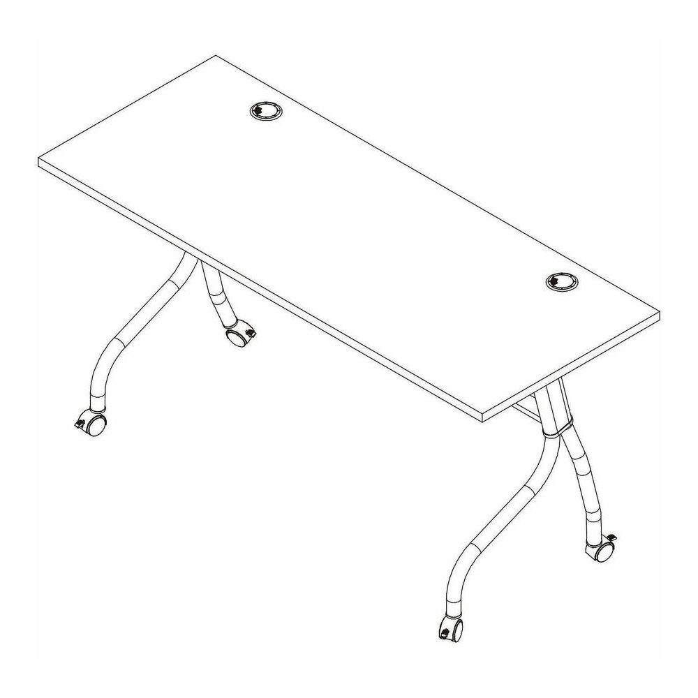 Lorell Modern Elm/Black Flip-Up Training Tables - Melamine Top - Black Four Leg Base - 4 Legs - 60" Table Top Width x 23.60" Table Top Depth - 29.50" Height - Training - Assembly Required - Modern Elm. Picture 10