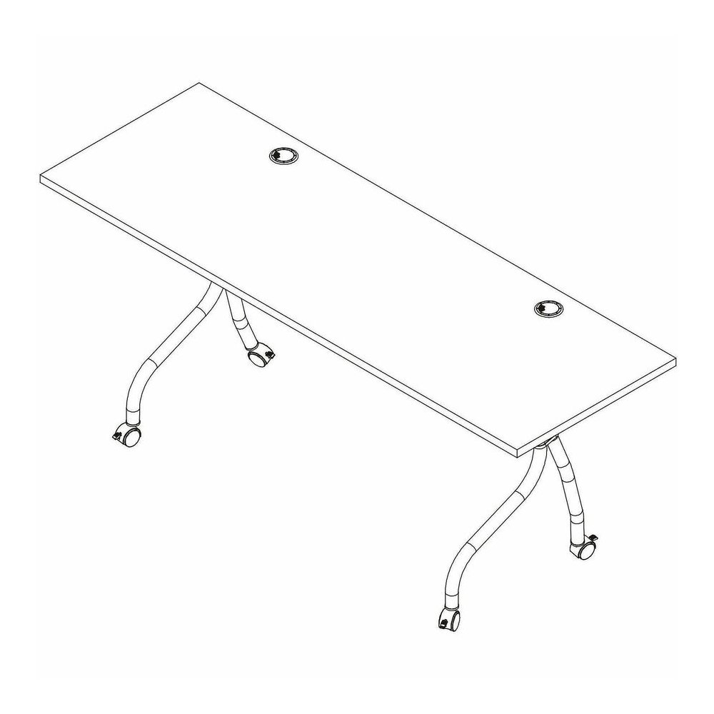 Lorell Modern Elm/Black Flip-Up Training Tables - Melamine Top - Black Four Leg Base - 4 Legs - 72" Table Top Width x 23.60" Table Top Depth - 29.50" Height - Training - Assembly Required - Modern Elm. Picture 10