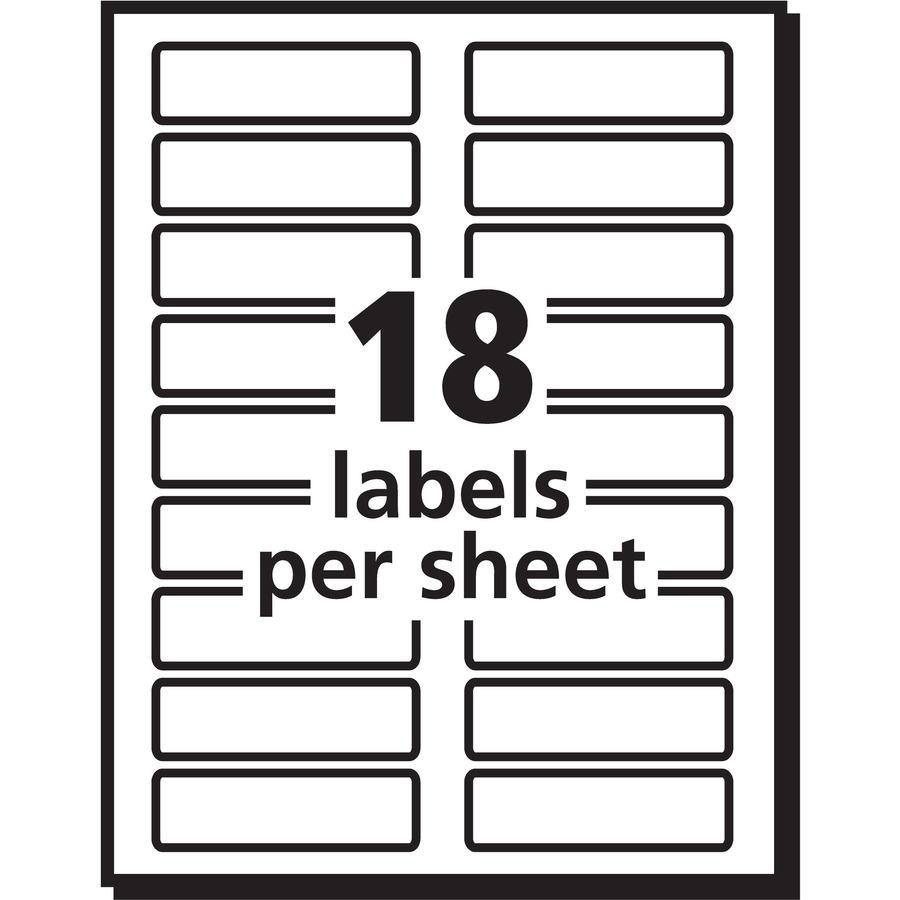 Avery&reg; Extra-Large File Folder Labels - 15/16" Width x 3 7/16" Length - Permanent Adhesive - Rectangle - Laser, Inkjet - White - Paper - 18 / Sheet - 25 Total Sheets - 450 Total Label(s) - 450 / P. Picture 10