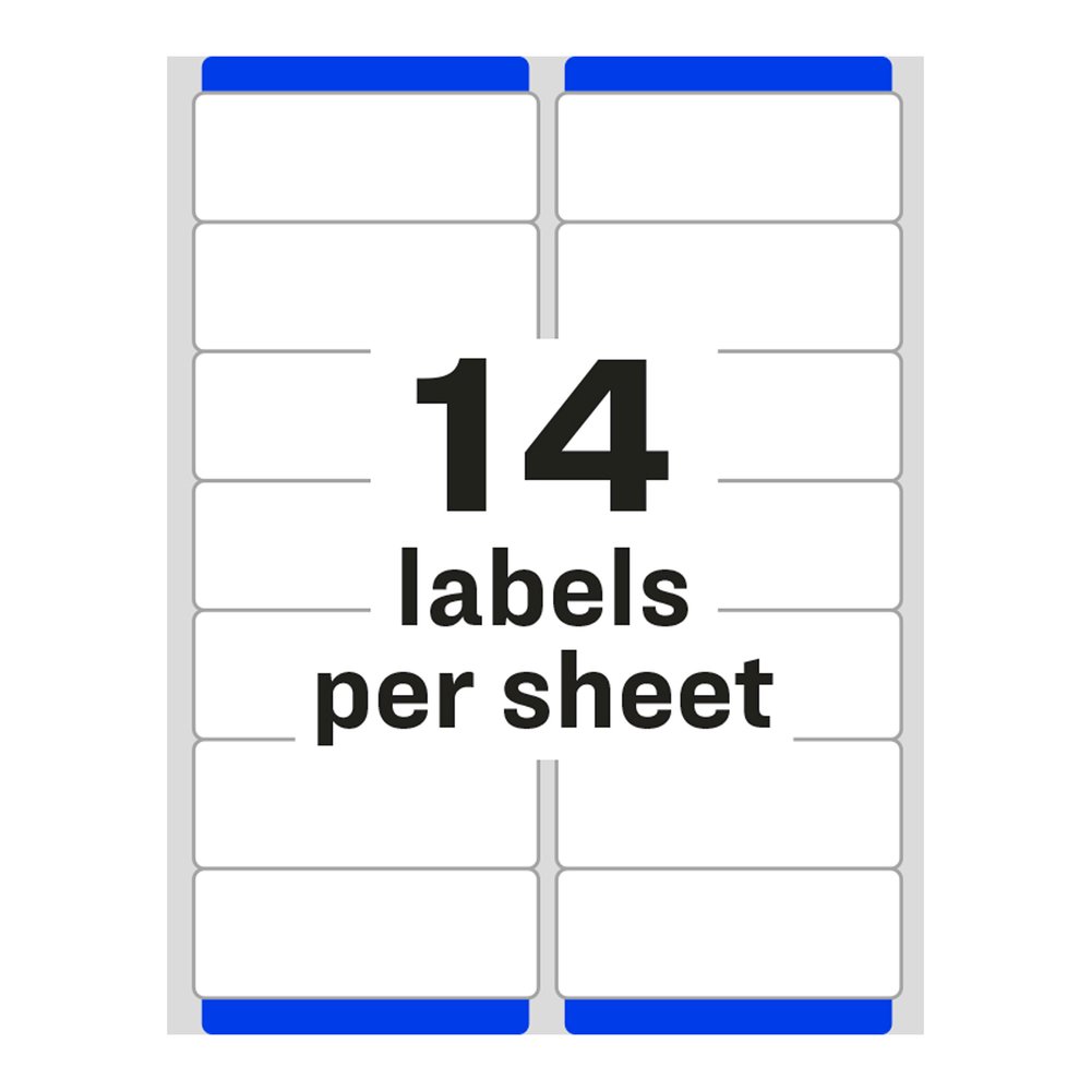 Avery&reg; Easy Peel Address Labels, 1-1/3" x 4" , 350 Labels (5262) - x 1 21/64" Width x 4" Length - Permanent Adhesive - Rectangle - Laser - Matte - White - Paper - 14 / Sheet - 25 Total Sheets - 35. Picture 4