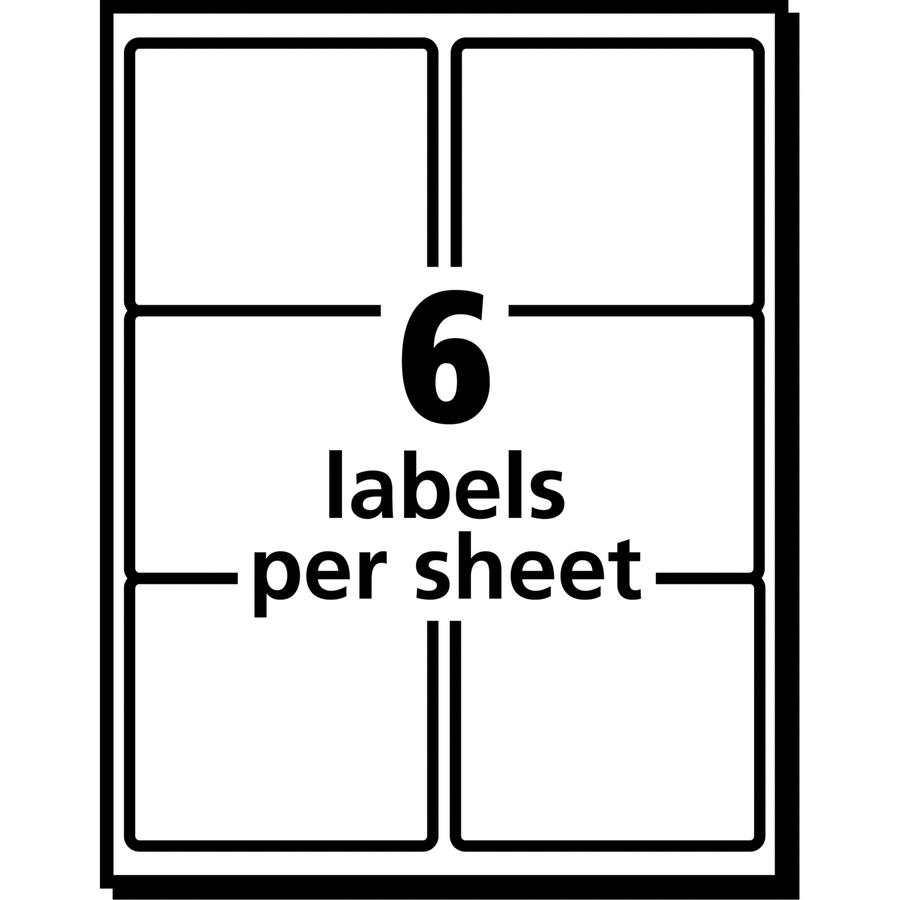 Avery&reg; Shipping Labels, Sure Feed, 3-1/3" x 4" , 150 White Labels (5264) - 3 21/64" Width x 4" Length - Permanent Adhesive - Rectangle - Laser - Matte - White - Paper - 6 / Sheet - 25 Total Sheets. Picture 4