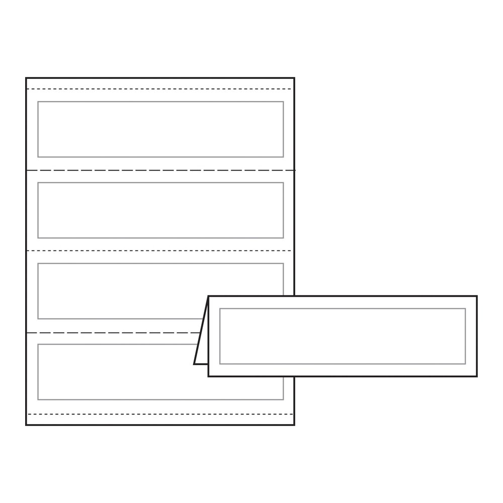 Avery&reg; Tent Cards, 2-1/2" x 8-1/2" , Embossed Border, 100ct (5305) - 97 Brightness - 2 1/2" x 8 1/2" - 65 lb Basis Weight - 176 g/m² Grammage - Matte, Embossed - Heat Resistant, Heavyweight, . Picture 4