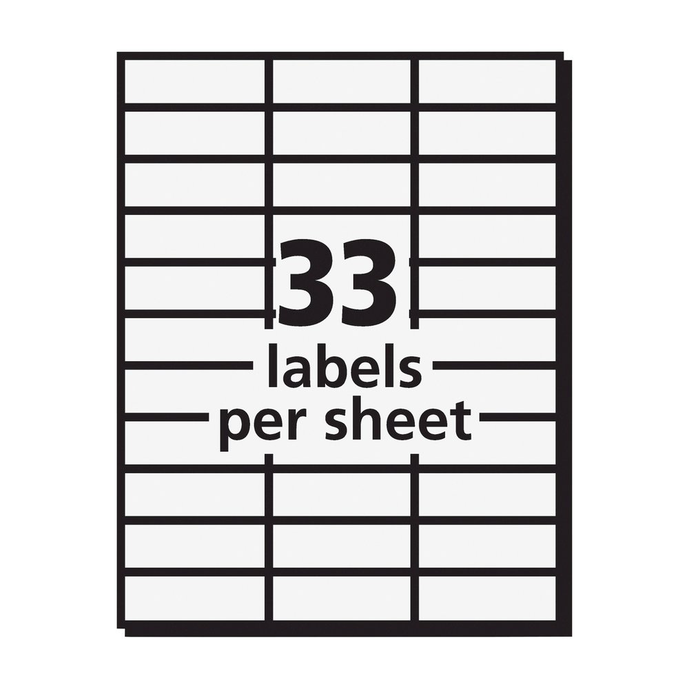 Avery&reg; Copier Address Labels - 1" Width x 2 13/16" Length - Permanent Adhesive - Rectangle - Matte - White - Paper - 33 / Sheet - 100 Total Sheets - 3300 Total Label(s) - 3300 / Box. Picture 3