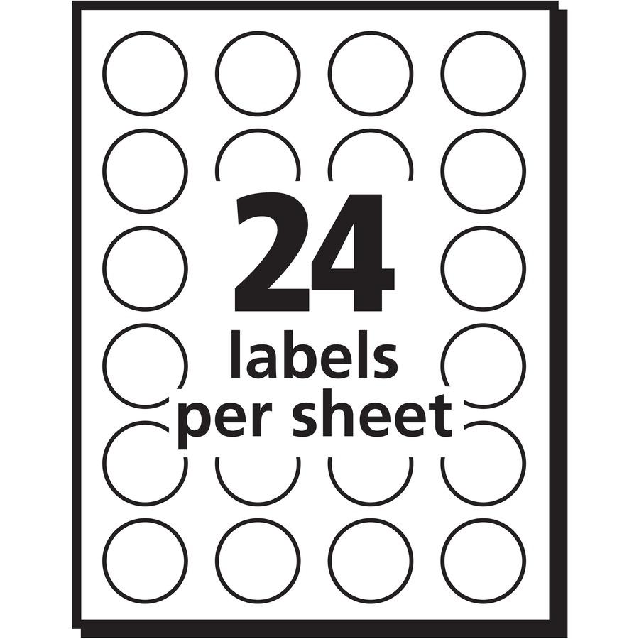 Avery&reg; Color Coded Label - - Width3/4" Diameter - Removable Adhesive - Round - Laser - Neon Green, Neon Orange, Neon Red, Neon Yellow - Paper - 24 / Sheet - 42 Total Sheets - 1008 Total Label(s) -. Picture 3