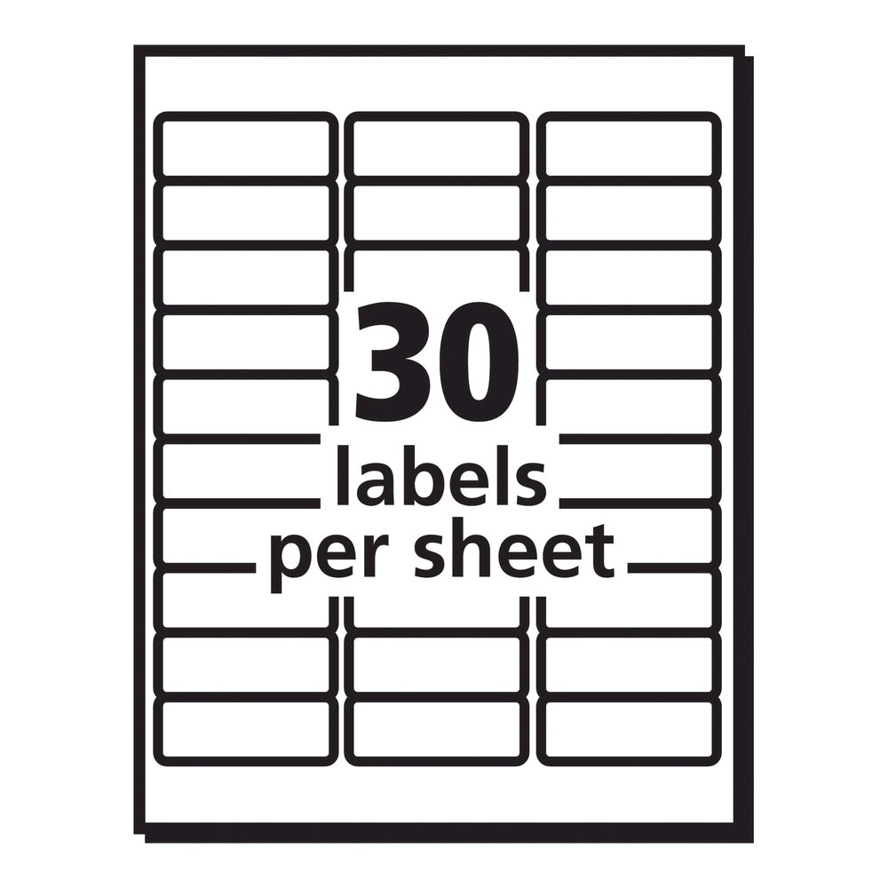 Avery&reg; Easy Peel Return Address Labels - 1" Width x 2 5/8" Length - Permanent Adhesive - Rectangle - Laser - Matte - Clear - Film - 30 / Sheet - 25 Total Sheets - 750 Total Label(s) - 750 / Box. Picture 4