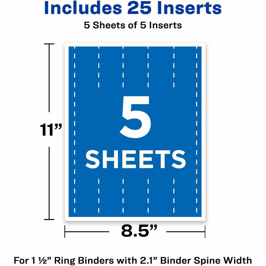 Avery&reg; Binder Spine Inserts - 1 1/2" Sheet - White - 25 / Pack. Picture 6