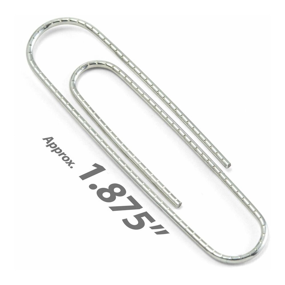 Officemate Giant Nonskid Paper Clips - Jumbo - 2" Length x 0.5" Width - Silver - Steel - 100/Box - 10 / Pack. Picture 3