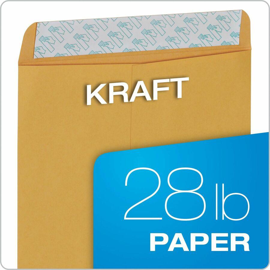 Quality Park 9 x 12 Catalog Envelopes with Redi-Strip&reg; Closure - Catalog - #10 1/2 - 9" Width x 12" Length - 28 lb - Self-sealing - Kraft - Kraft - 100 / Box. Picture 9