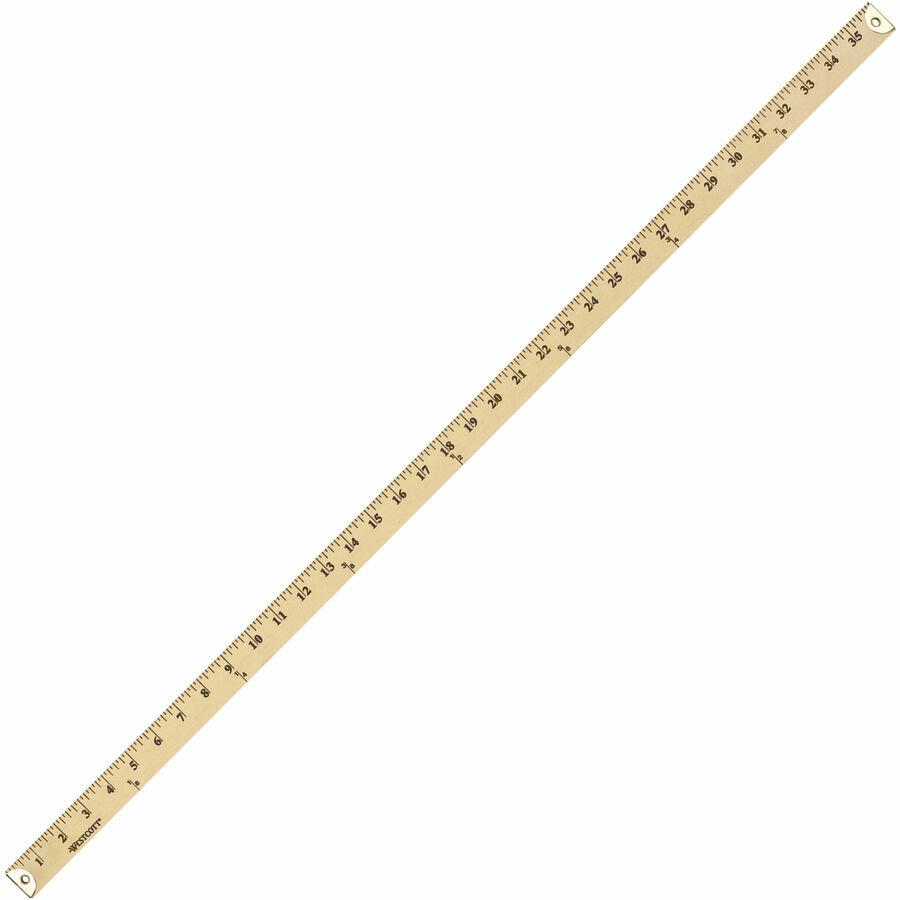 Westcott Wood Yardstick - 36" Length 1" Width - 1/8 Graduations - Imperial Measuring System - Wood - 1 Each - Blue. Picture 9