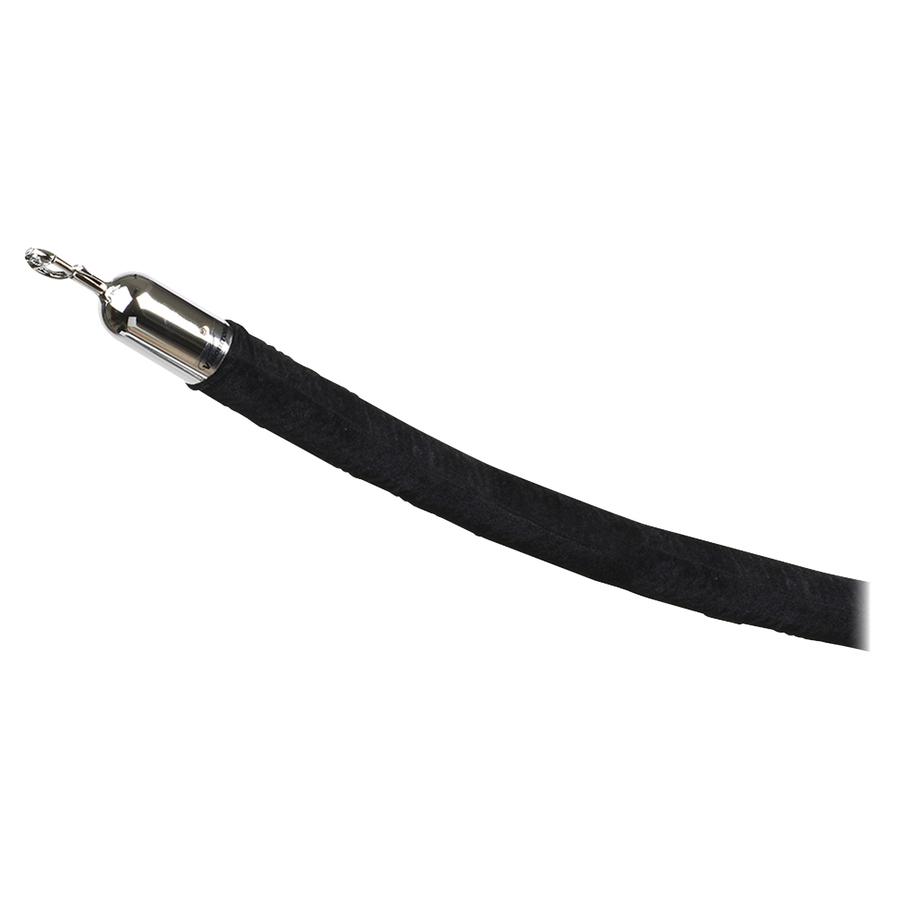 Tatco Velour Rope for Stanchion - Chrome Plated - 72" Black Rope - Black - 1 Each. Picture 2