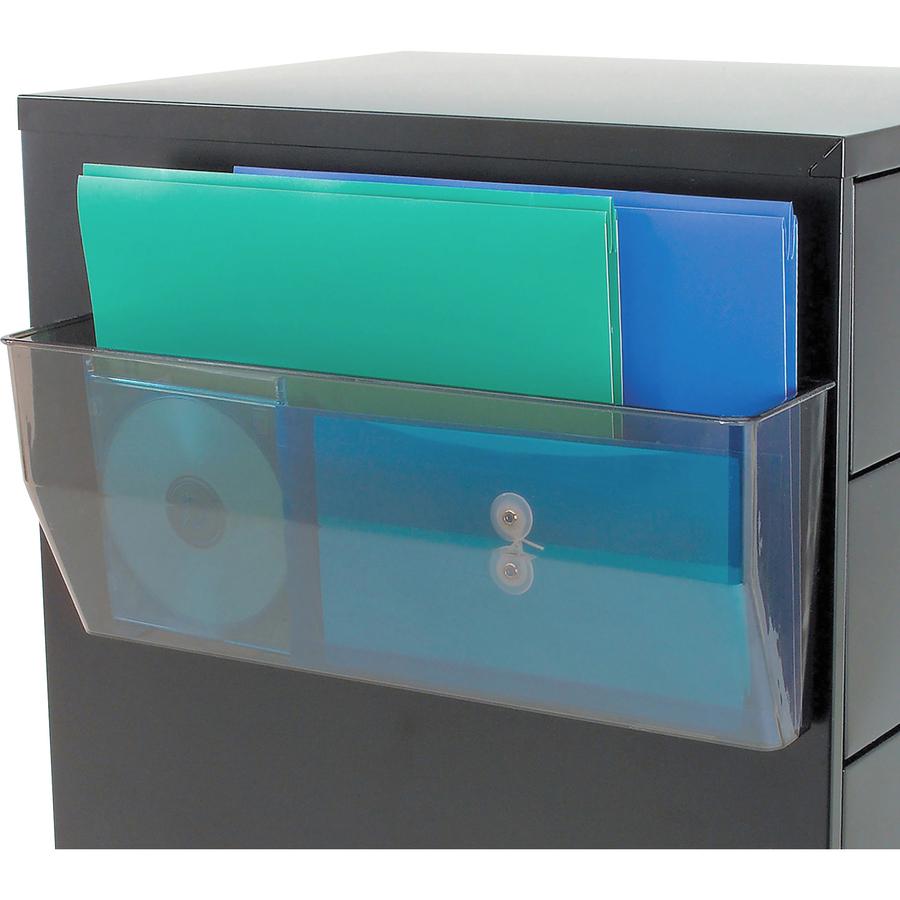 Deflecto Magnetic DocuPocket - 1 Compartment(s) - 6.4" Height x 15" Width x 3" Depth - Smoke - Plastic - 1 Each. Picture 3