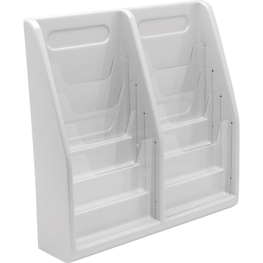 Deflecto Multi-Compartment Literature Display - 8 Pocket(s) - 19.8" Height x 20.3" Width x 5" DepthDesktop - Durable, Lightweight - Gray - Plastic - 1 Each. Picture 9