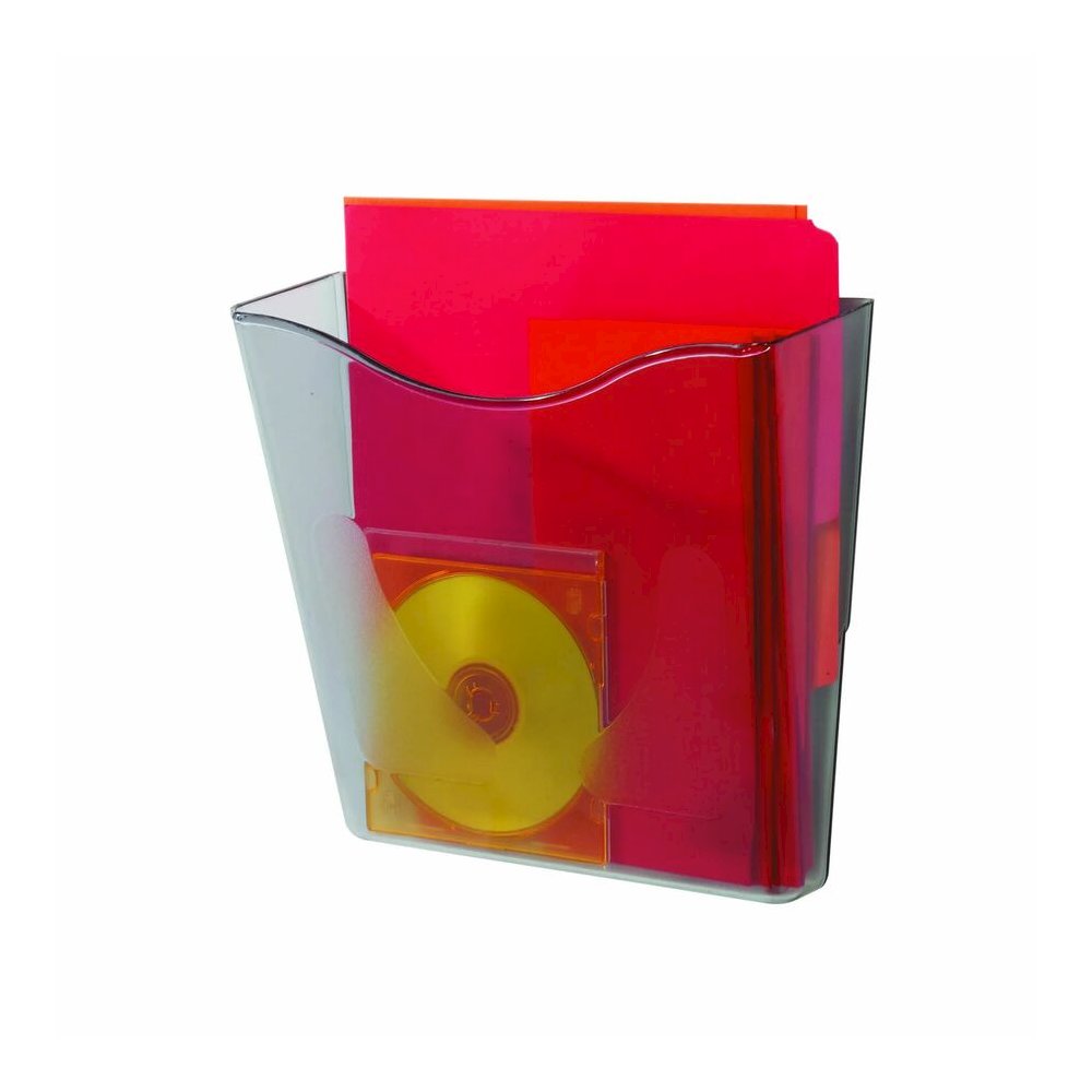 Deflecto Euro-style DocuPocket Wall Pocket - 1 Pocket(s) - 10.25" Height x 10.87" Width x 4" Depth - Smoke - Plastic - 1 Each. Picture 2