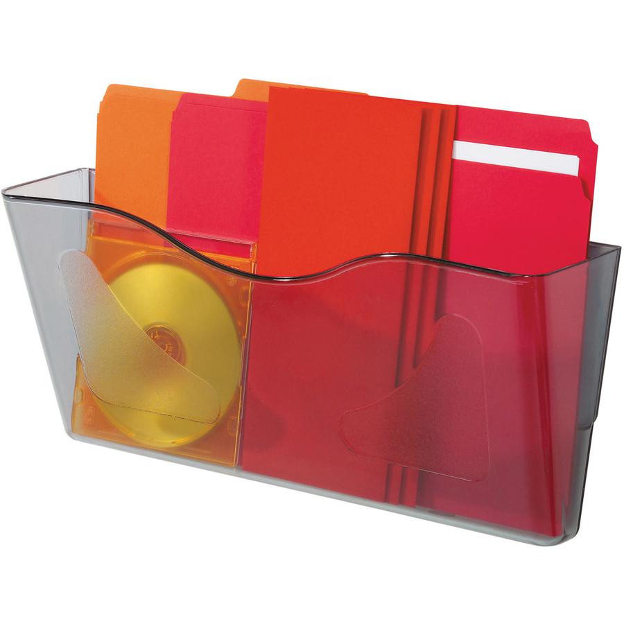 Deflecto Euro-Style DocuPocket - 1 Pocket(s) - 6.6" Height x 15" Width x 4" Depth - Smoke - Plastic - 1 Each. Picture 4