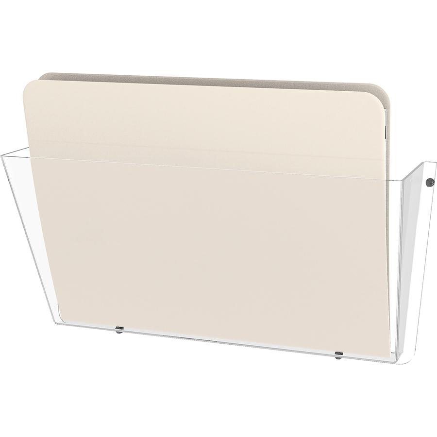 Deflecto Unbreakable DocuPocket - 1 Pocket(s) - 1 Compartment(s) - 6.50" Height x 14.50" Width x 3" Depth - Unbreakable - Clear - Plastic - 1 Each. Picture 3