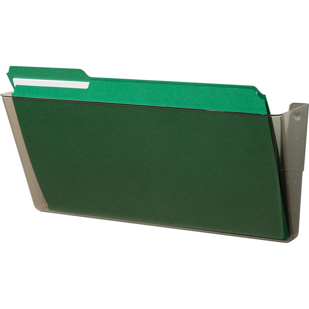 Deflecto EZ Link Stackable DocuPocket - 1 Compartment(s) - 7" Height x 16.3" Width x 4" Depth - Stackable - Smoke - 1 Each. Picture 2