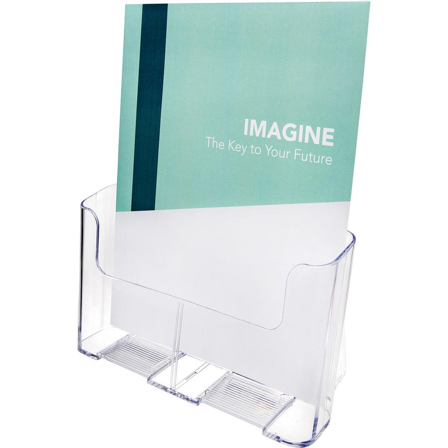 Deflecto Single Compartment DocuHolder - 1 Pocket(s) - 10.8" Height x 9.3" Width x 3.8" DepthDesktop - Magazine Size - Clear - Plastic - 1 Each. Picture 4