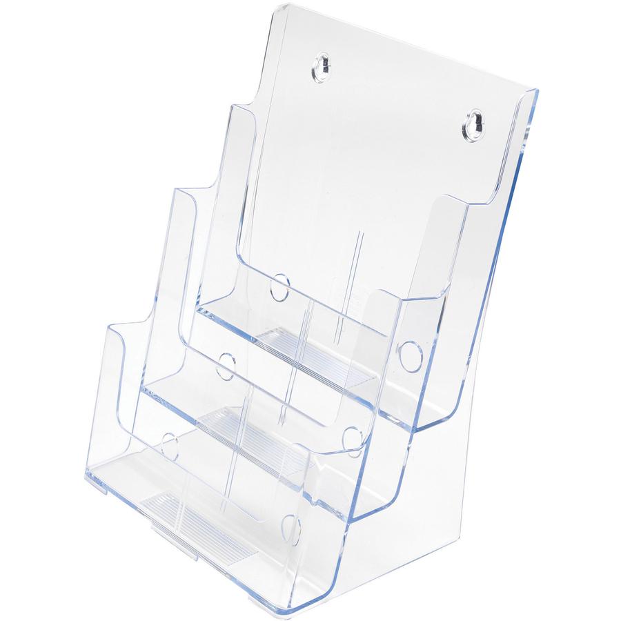 Deflecto Multi-Compartment DocuHolder - 3 Compartment(s) - 3 Tier(s) - 12.6" Height x 9.5" Width x 6.3" DepthDesktop - Magazine Size - Clear - Plastic - 1 Each. Picture 9