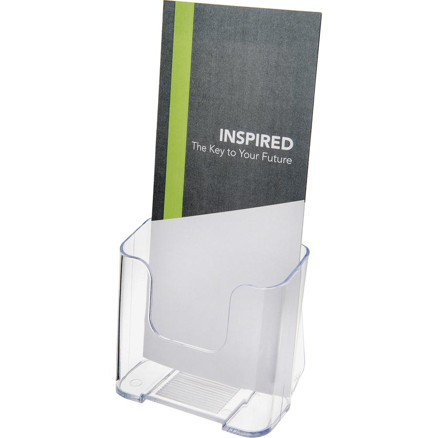 Deflecto Single Compartment DocuHolder - 1 Pocket(s) - 7.75" Height x 4.38" Width x 3.25" Depth - Desktop - Clear - Plastic - 1 Each. Picture 6