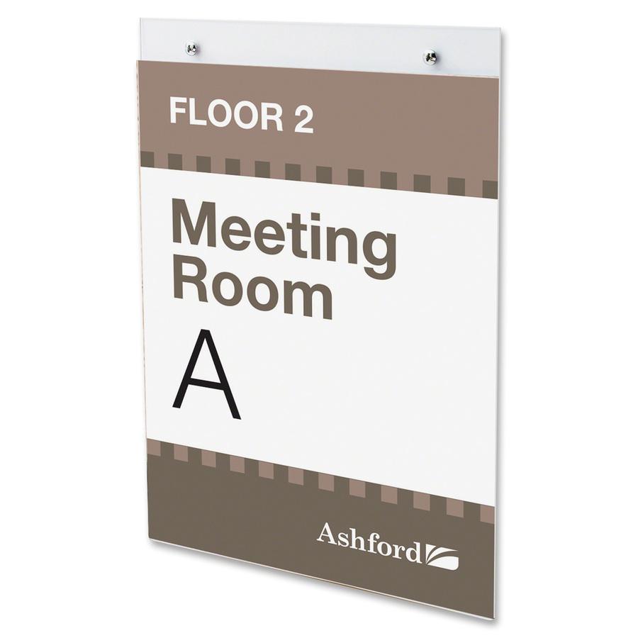 Deflecto Classic Image Wall Mount Sign Holder - 8.5" Width x 11" Height - Wall Mountable - Plastic - Clear - 1 Each. Picture 2
