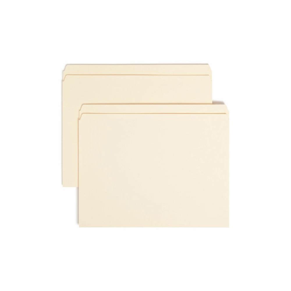 Smead Straight Tab Cut Letter Recycled Top Tab File Folder - 8 1/2" x 11" - 3/4" Expansion - 11 pt. - 1 Plys - Manila - Rounded Corner - 10% Recycled - 100 / Box. Picture 8