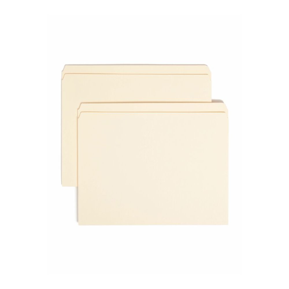 Smead Straight Tab Cut Letter Recycled Top Tab File Folder - 8 1/2" x 11" - 3/4" Expansion - 11 pt. - 2 Plys - Manila - Rounded Corner, Durable, Reinforced Tab - 10% Recycled - 100 / Box. Picture 6