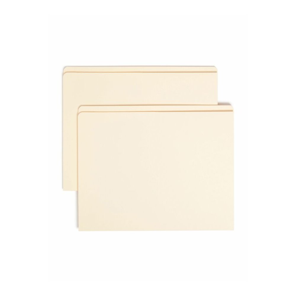 Smead Straight Tab Cut Letter Recycled Top Tab File Folder - 8 1/2" x 11" - Internal Pocket - 11 pt. - 2 Plys - Manila - Reinforced, Heavyweight - 10% Recycled - 50 / Box. Picture 8