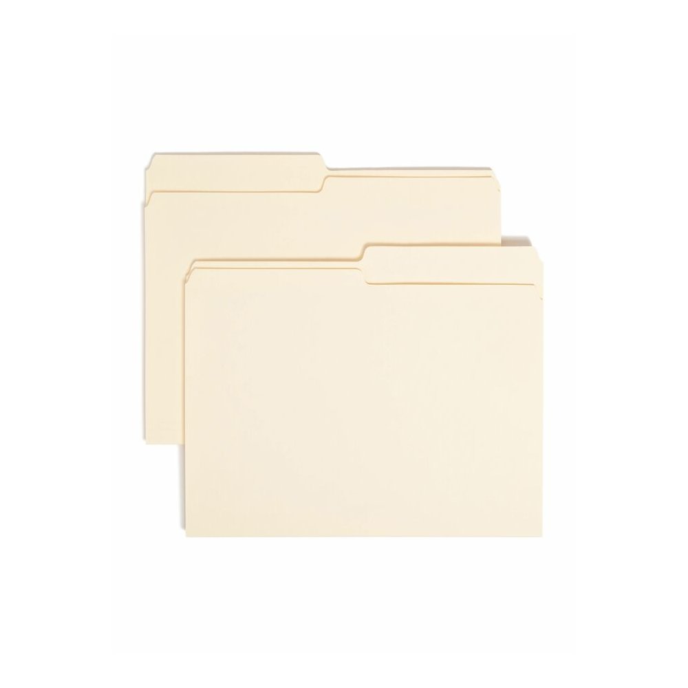 Smead 1/2 Tab Cut Letter Recycled Top Tab File Folder - 8 1/2" x 11" - 3/4" Expansion - Top Tab Location - Assorted Tab Position - 11 pt. - 1 Plys - Manila - 10% Recycled - 100 / Box. Picture 6