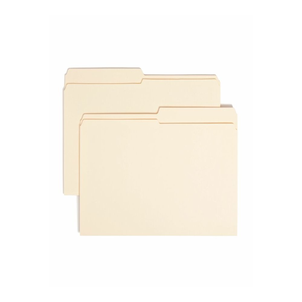 Smead 1/2 Tab Cut Letter Recycled Top Tab File Folder - 8 1/2" x 11" - 3/4" Expansion - Top Tab Location - Assorted Tab Position - 11 pt. - 2 Plys - Manila - Reinforced, Durable, Reinforced Tab, Round. Picture 6