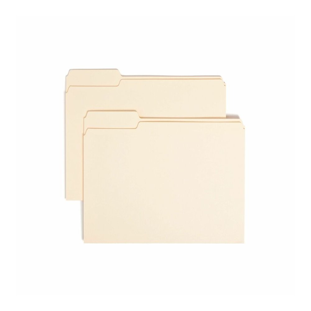 Smead 1/3 Tab Cut Letter Recycled Top Tab File Folder - 8 1/2" x 11" - 3/4" Expansion - Top Tab Location - Left Tab Position - 11 pt. - 1 Plys - Manila - 10% Recycled - 100 / Box. Picture 6