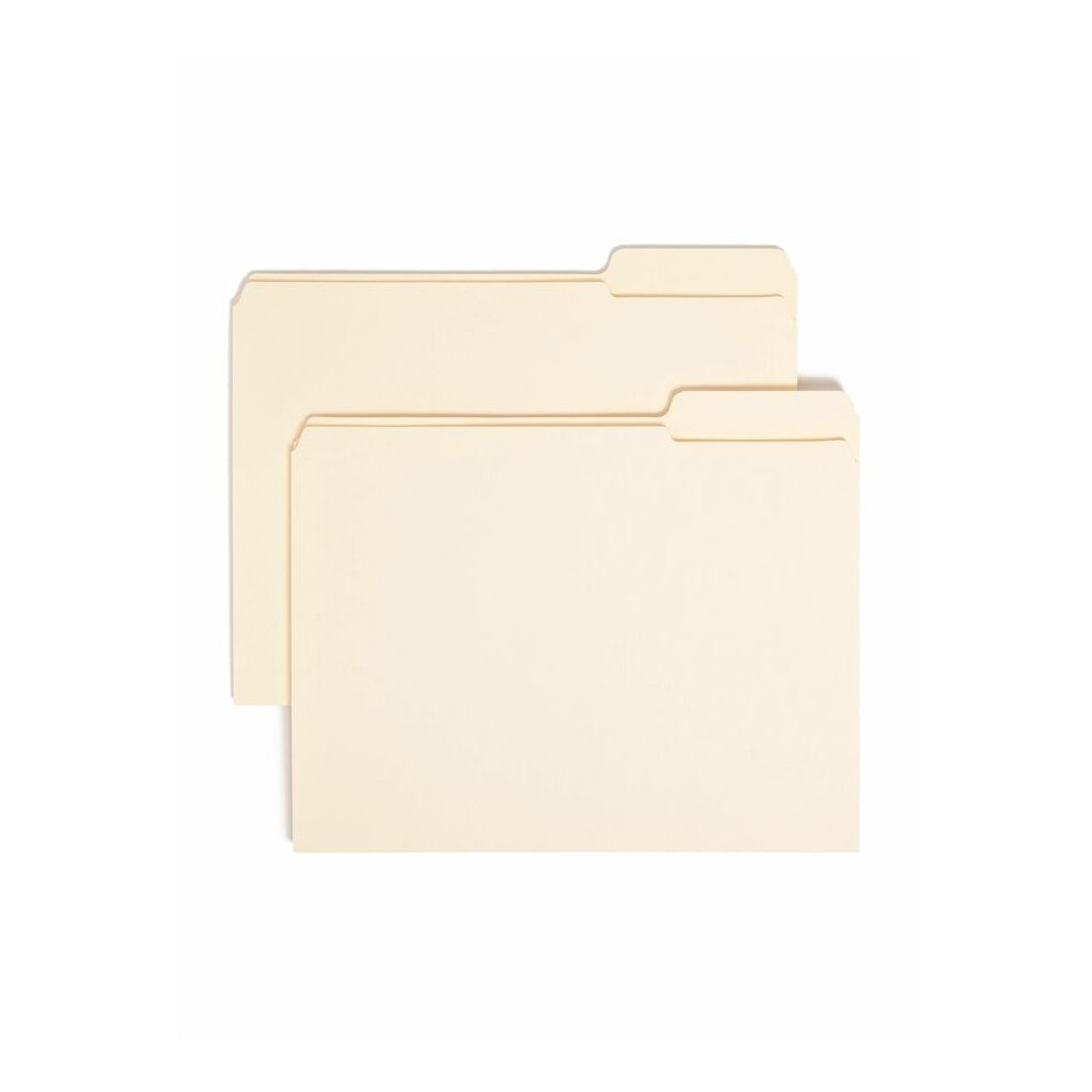 Smead 1/3 Tab Cut Letter Recycled Top Tab File Folder - 8 1/2" x 11" - 3/4" Expansion - Top Tab Location - Right Tab Position - 11 pt. - 2 Plys - Manila - Reinforced, Durable, Reinforced Tab, Rounded . Picture 7