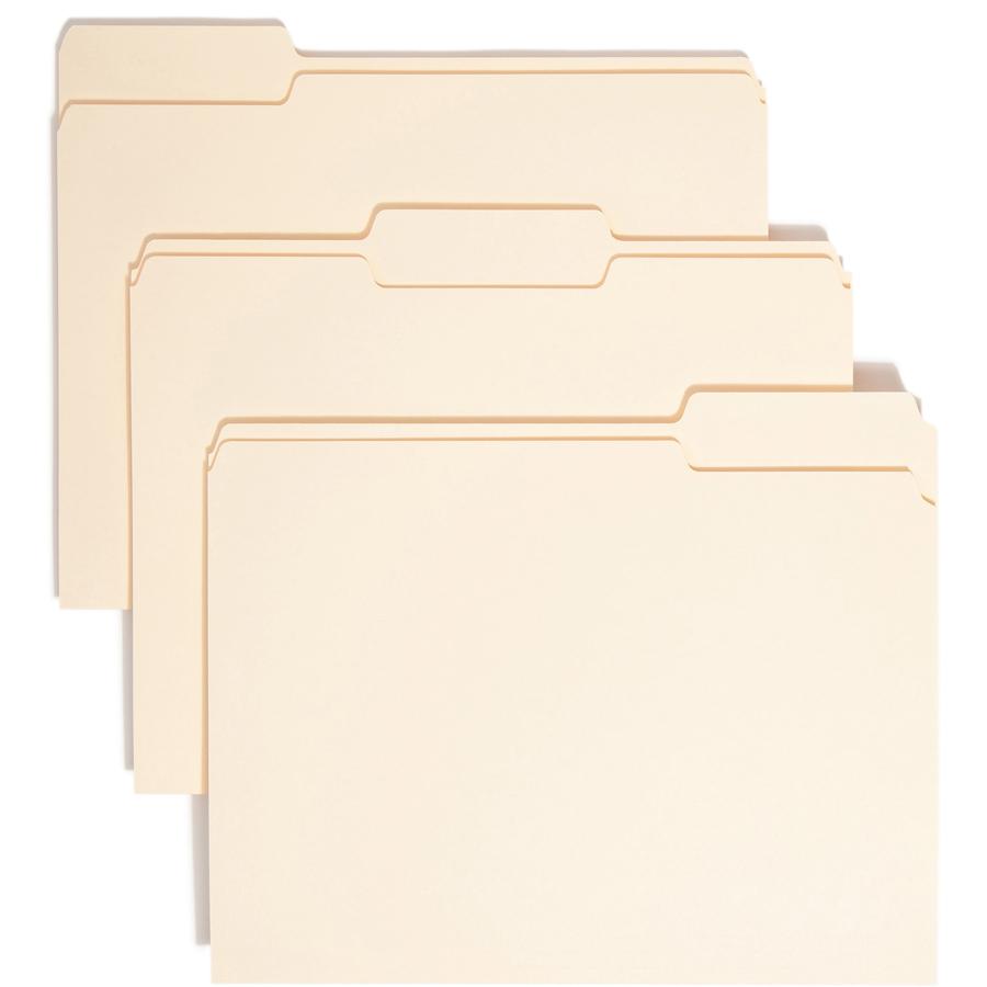 Smead 1/3 Tab Cut Letter Recycled Top Tab File Folder - 8 1/2" x 11" - 3/4" Expansion - Top Tab Location - Assorted Position Tab Position - Manila - 10% Recycled - 100 / Box. Picture 11