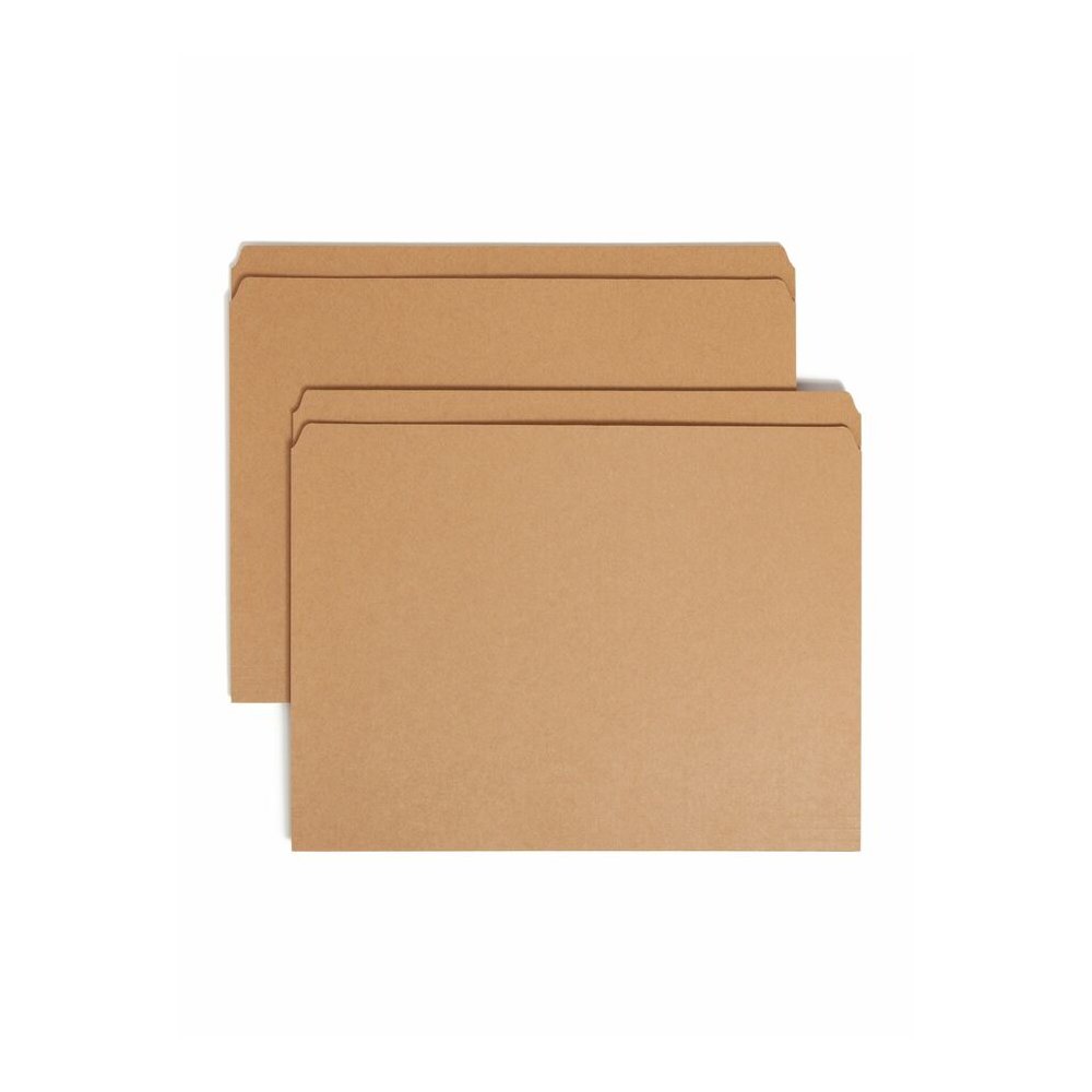 Smead Straight Tab Cut Letter Recycled Top Tab File Folder - 8 1/2" x 11" - 3/4" Expansion - 11 pt. - 2 Plys - Kraft - 10% Recycled - 100 / Box. Picture 7