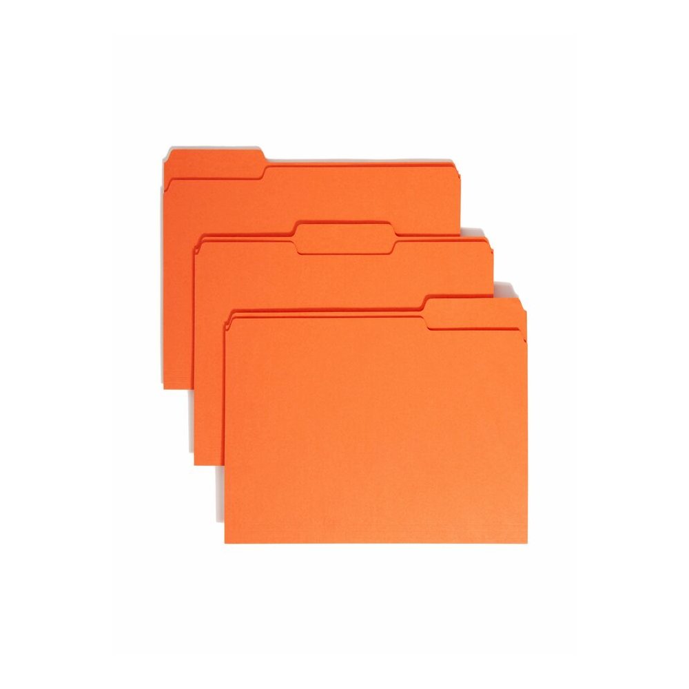 Smead Colored 1/3 Tab Cut Letter Recycled Top Tab File Folder - 8 1/2" x 11" - 3/4" Expansion - Top Tab Location - Assorted Tab Position - 11 pt. - 1 Plys - Orange - Rounded Corner - 10% Recycled - 10. Picture 7