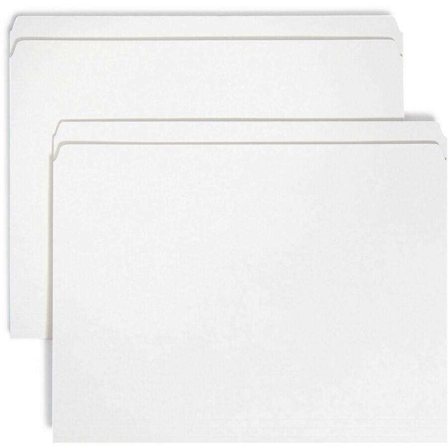 Smead Colored Straight Tab Cut Letter Recycled Top Tab File Folder - 8 1/2" x 11" - 3/4" Expansion - White - 10% Recycled - 100 / Box. Picture 9