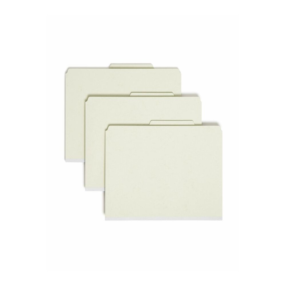 Smead SafeSHIELD 2/5 Tab Cut Letter Yes Classification Folder - 8 1/2" x 11" - 3" Expansion - 2 x 2S Fastener - 2" for Folder - Top Tab Location - Right of Center Tab Position - 3 Divider - 25 pt. - P. Picture 8