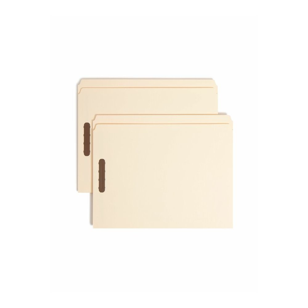 Smead Straight Tab Cut Letter Recycled Fastener Folder - 8 1/2" x 11" - 3/4" Expansion - 2 x 2K Fastener - 2" for Folder - 11 pt. - 2 Plys - Manila - Reinforced Tab - 10% Recycled - 50 / Box. Picture 7