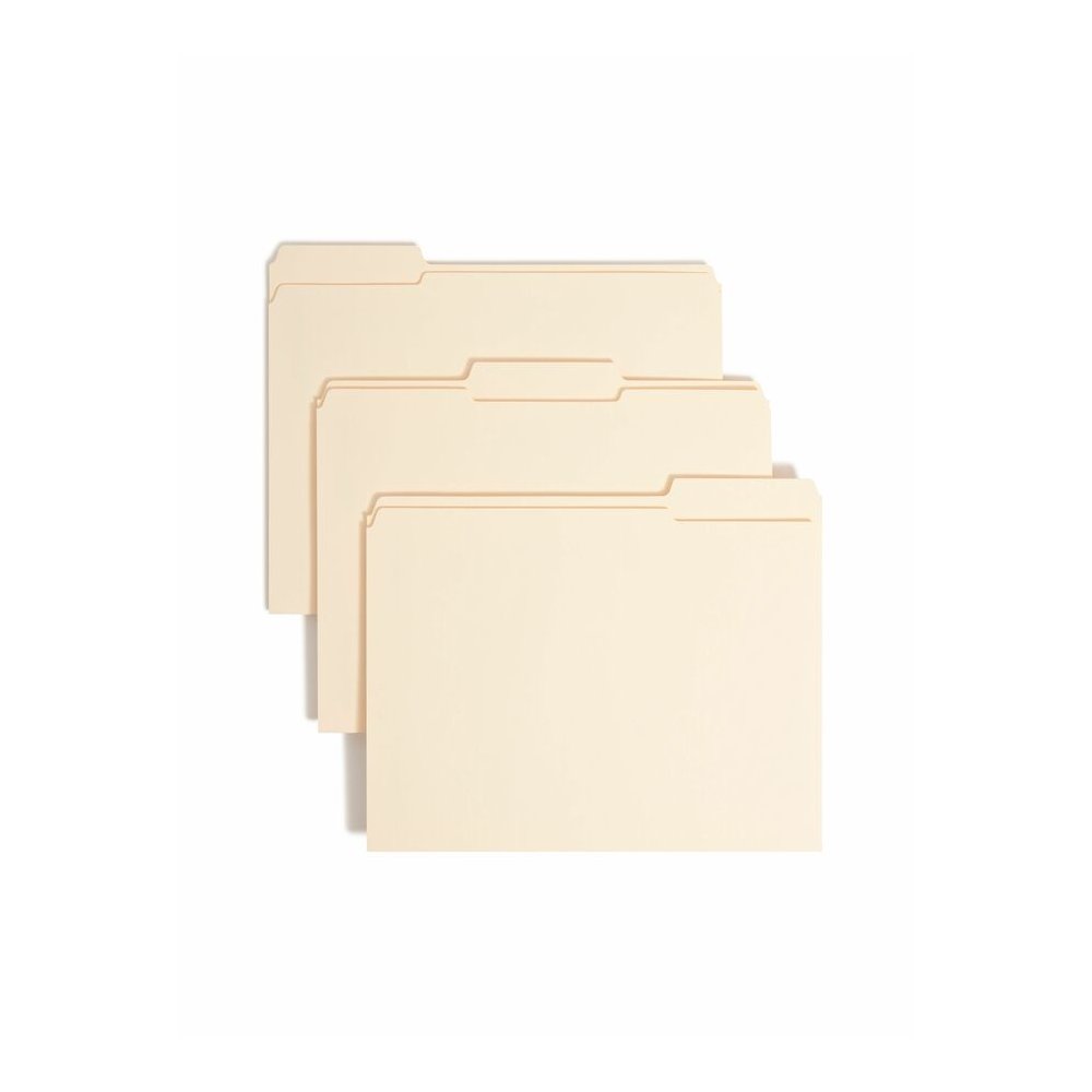 Smead 1/3 Tab Cut Letter Recycled Fastener Folder - 8 1/2" x 11" - 3/4" Expansion - 1 x 2K Fastener - 2" for Folder - Top Tab Location - Assorted Tab Position - 11 pt. - 2 Plys - Manila - Reinforced T. Picture 7