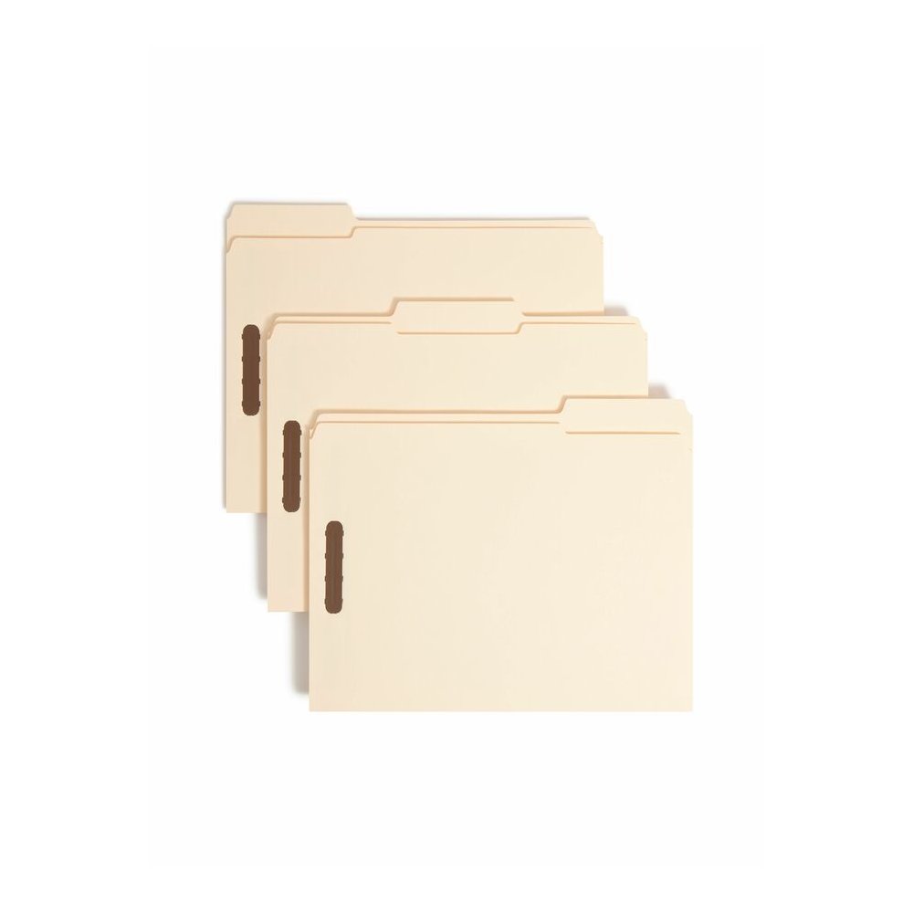 Smead 1/3 Tab Cut Letter Recycled Fastener Folder - 8 1/2" x 11" - 3/4" Expansion - 2 x 2K Fastener - 2" for Folder - Top Tab Location - Assorted Tab Position - 11 pt. - 2 Plys - Manila - Reinforced T. Picture 8