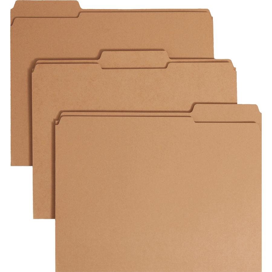 Smead Straight Tab Cut Letter Recycled Fastener Folder - 8 1/2" x 11" - 3/4" Expansion - 1 x 2K Fastener(s) - 2" Fastener Capacity for Folder - Top Tab Location - Assorted Position Tab Position - Kraf. Picture 10