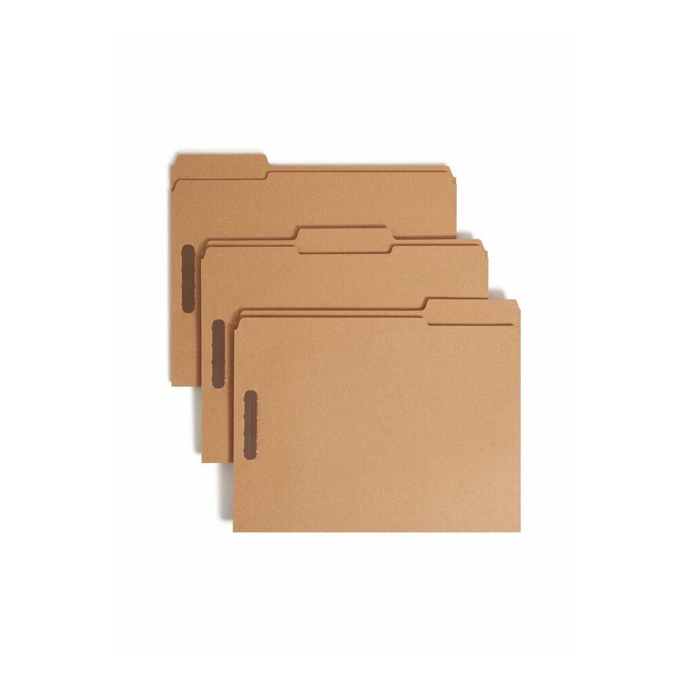 Smead 1/3 Tab Cut Letter Recycled Fastener Folder - 8 1/2" x 11" - 3/4" Expansion - 2 x 2K Fastener - 2" for Folder - Top Tab Location - Assorted Tab Position - 11 pt. - 2 Plys - Kraft - Reinforced Ta. Picture 7