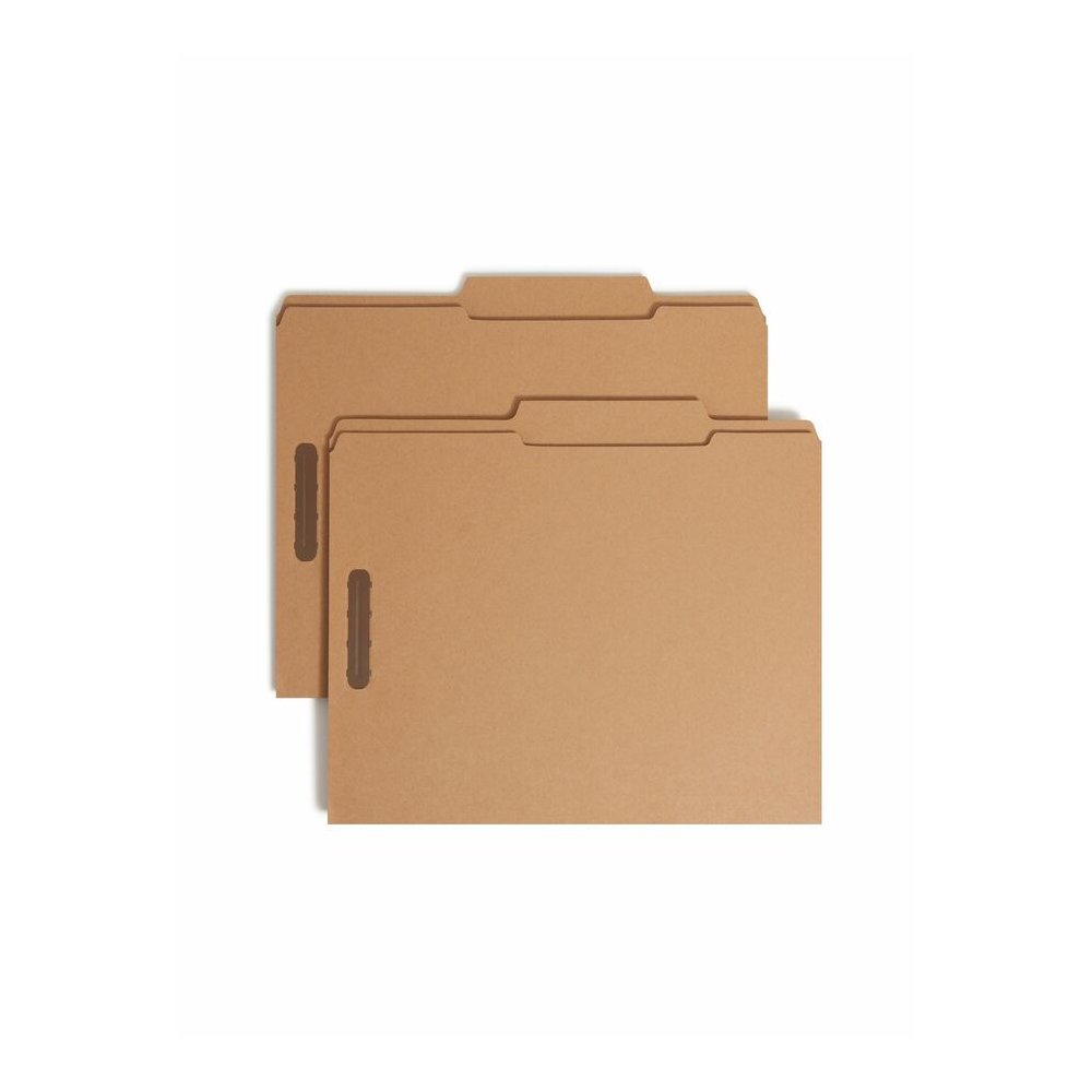 Smead 2/5 Tab Cut Letter Recycled Fastener Folder - 8 1/2" x 11" - 3/4" Expansion - 2 x 2K Fastener - 2" for Folder - Top Tab Location - Right of Center Tab Position - 11 pt. - 2 Plys - Kraft - Reinfo. Picture 8