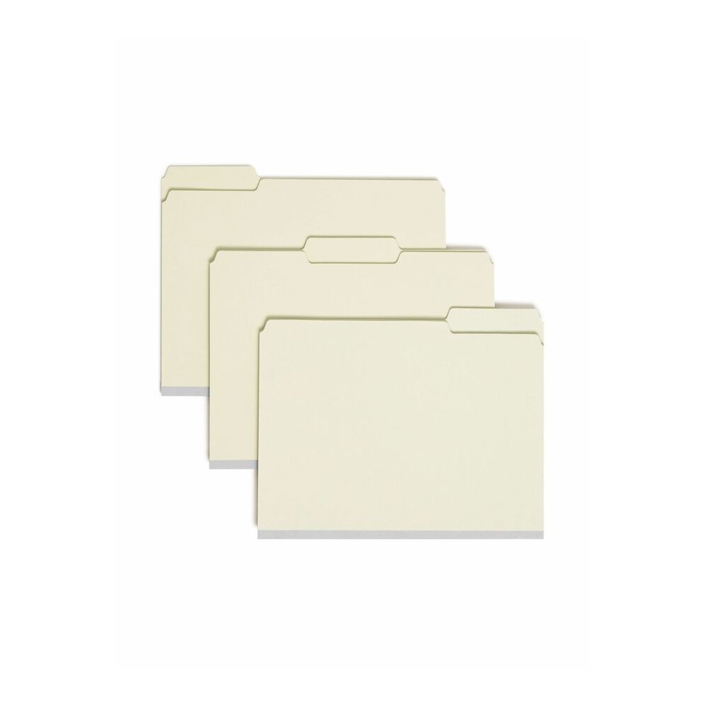 Smead 1/3 Tab Cut Letter Recycled Fastener Folder - 8 1/2" x 11" - 2" Expansion - 2 x 2S Fastener - 2" for Folder - Top Tab Location - Assorted Tab Position - 25 pt. - Pressboard - Gray/Green - 100% R. Picture 8
