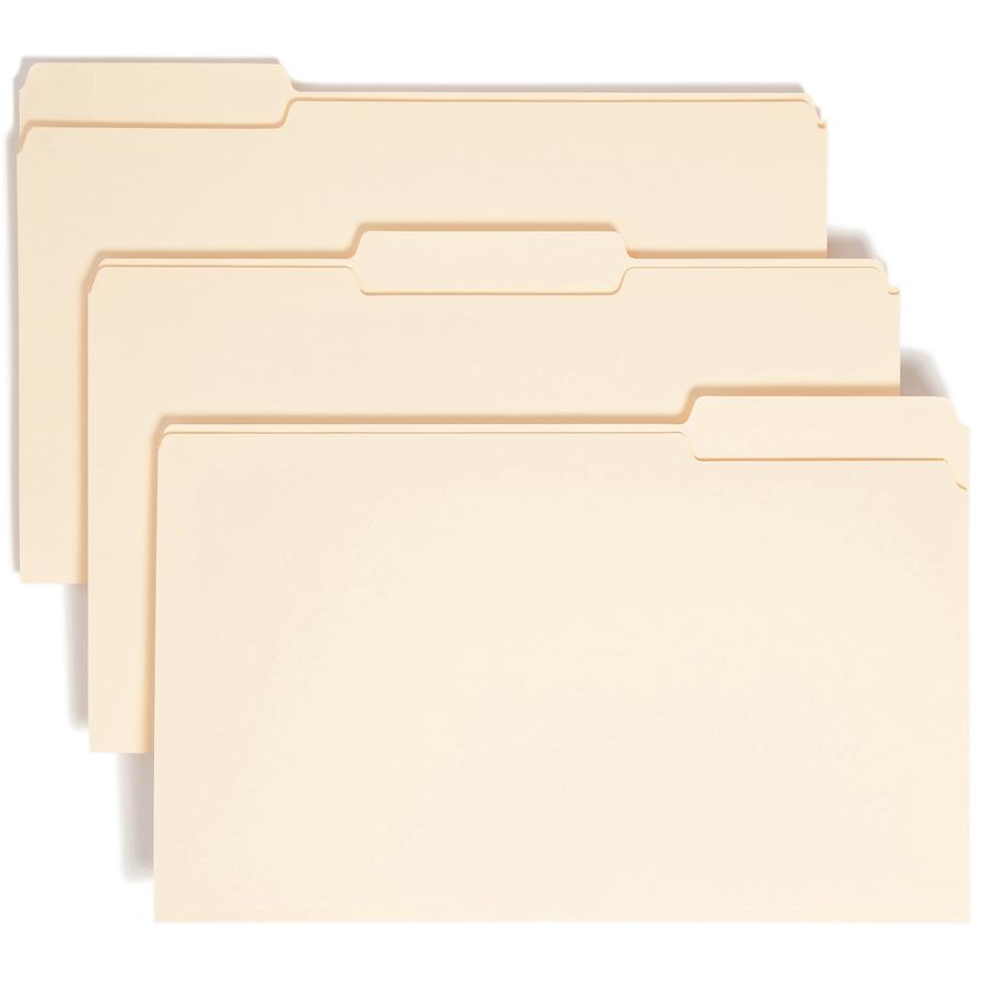 Smead 1/3 Tab Cut Legal Recycled Top Tab File Folder - 8 1/2" x 14" - 3/4" Expansion - Top Tab Location - Assorted Tab Position - 11 pt. - 1 Plys - Manila - 10% Recycled - 100 / Box. Picture 9