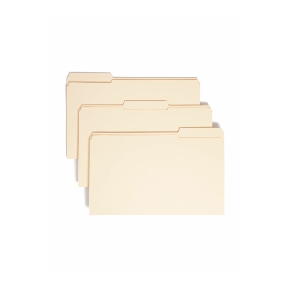 Smead 1/3 Tab Cut Legal Recycled Top Tab File Folder - 8 1/2" x 14" - 3/4" Expansion - Top Tab Location - Assorted Tab Position - 11 pt. - 2 Plys - Manila - Reinforced, Rounded Corner, Durable, Reinfo. Picture 7