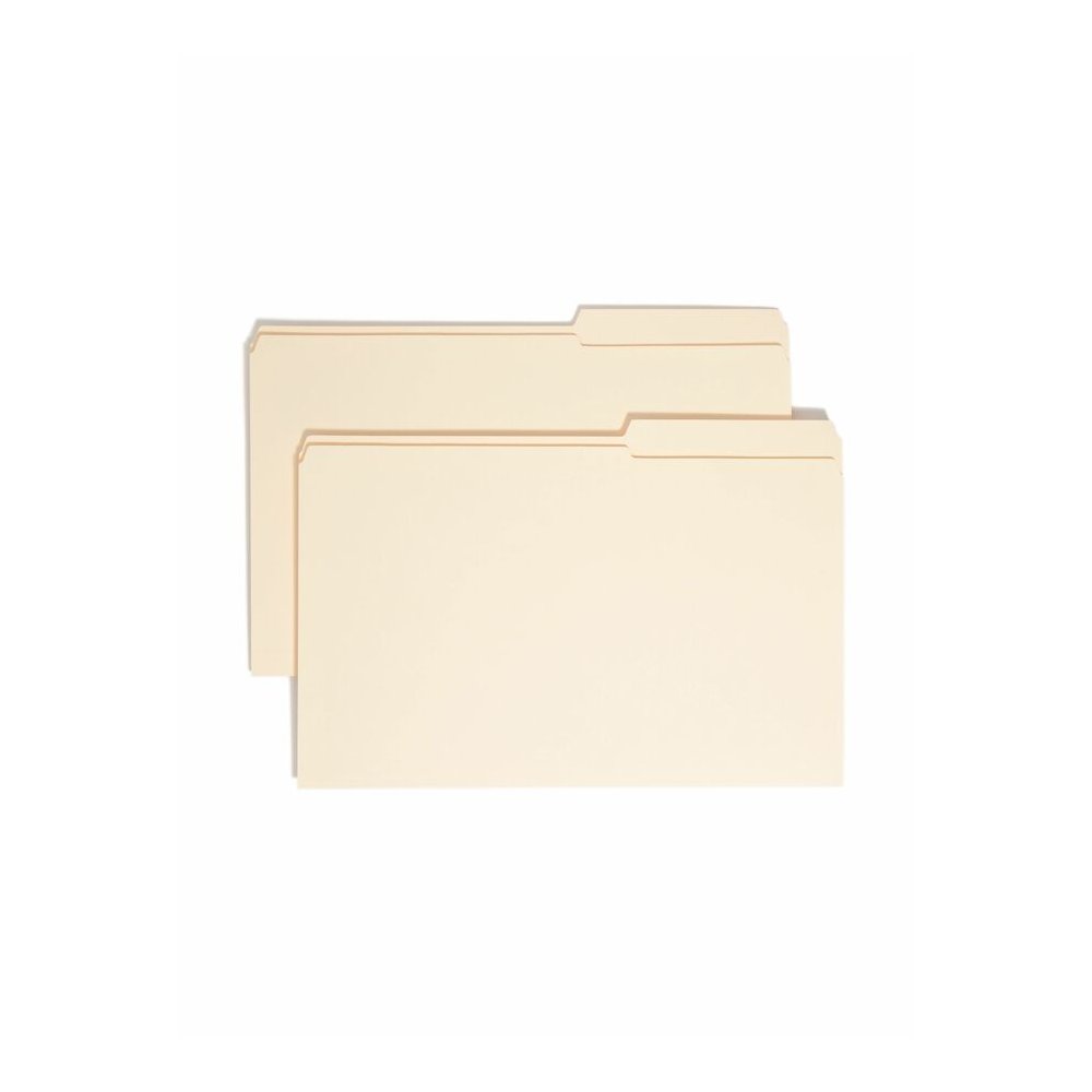 Smead 2/5 Tab Cut Legal Recycled Top Tab File Folder - 8 1/2" x 14" - 3/4" Expansion - Top Tab Location - Right Tab Position - 11 pt. - 2 Plys - Manila - Rounded Corner, Durable, Reinforced Tab - 10% . Picture 7